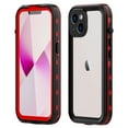 thumbnail image 1 of Dteck for iPhone 15 Case Waterproof - Built in Screen Protector IP68 Underwater Military Dropproof Dustproof Shockproof Full Body Protective Transparent Phone Cover,Red, 1 of 7