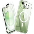 thumbnail image 1 of Dteck iPhone 15 Clear Case with Tempered Glass Screen Protector, Camera Lens Protector, Full Body Protection Mag Safe Cover Compatible With Apple iPhone 15 6.1 Inch, Transparent, 1 of 3