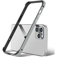 thumbnail image 1 of Dteck for iPhone 15 Metal Bumper Case, Shockproof Metal Frame Armor with Soft Inner Bumper Frame Slim Fit No Back Design Excellent Heat Dissipation Wireless Charging Raised Edge Protection,Gray, 1 of 8