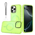 thumbnail image 1 of Dteck for iPhone 15 Plus Case with Magnetic, Compatible with MagSafe, Anti-Yellowing Military-Grade Protection Shockproof Translucent Back Cover with Wrist Strap, Green, 1 of 6