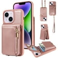 thumbnail image 1 of Dteck for iPhone 15 Plus Case with RFID Blocking Card Holder, iPhone 15 Plus Crossbody Wallet Case Shockproof Purse PU Leather Protective Back Cover,Rosegold, 1 of 9