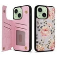 thumbnail image 1 of Dteck for iPhone 15 Plus Case Wallet with Card Holder,RFID Blocking PU Leather Floral Flower Pattern Flip Folio Kickstand Case with Double Magnetic Clasp,Rose, 1 of 1