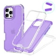 thumbnail image 1 of Dteck for iPhone 15 Plus Clear Case, 3 in 1 Heavy Duty Drop Protection Full Body Rugged Shockproof/Dust Proof 3-Layer Military Protective Tough Durable Slim Cover, Purple, 1 of 4