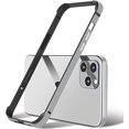 thumbnail image 1 of Dteck for iPhone 15 Plus Metal Bumper Case, Shockproof Metal Frame Armor with Soft Inner Bumper Frame Slim No Back Excellent Heat Dissipation Wireless Charging Raised Edge Protection,Gray, 1 of 8