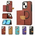 thumbnail image 1 of Dteck for iPhone 15 Plus Wallet Case, Compatible with MagSafe, 2 in 1 Magnetic Detachable PU Leather Card Pocket Wallet 15 Plus Phone Case for Women Men,Winered, 1 of 8