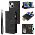 thumbnail image 1 of Dteck for iPhone 15 Plus Wallet Case,Soft Leather Zipper Wallet Case Magnetic Buckle Flip Cover with 5 Card Slots/Photo Pocks/Lanyard Strap for Apple iPhone 15 Plus 6.7 inch 2023,Black, 1 of 8