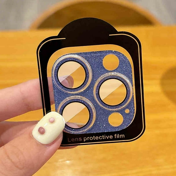 Dteck for iPhone 15 Pro Bling Camera Lens Protector Tempered Glass Screen Protector, Bling Glitter Lens Protector Case Friendly Camera Cover for iPhone 15 Pro,Blue
