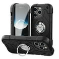 thumbnail image 1 of Dteck for iPhone 15 Pro Case with Screen Protector (2 Packs), Military Grade Drop Protection Shockproof Protective Phone Case with Rotating Ring Stand for iPhone 15 Pro,Black, 1 of 6