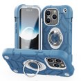 thumbnail image 1 of Dteck for iPhone 15 Pro Case with Screen Protector (2 Packs), Military Grade Drop Protection Shockproof Protective Phone Case with Rotating Ring Stand for iPhone 15 Pro,Blue+White, 1 of 6
