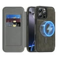 thumbnail image 1 of Dteck for iPhone 15 Pro Case Wallet with Card Holder, Compatible with MagSafe, PU Leather Flip Folio with RFID Blocking Stand Shockproof Phone Cover,Gray, 1 of 8