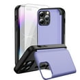 thumbnail image 1 of Dteck for iPhone 15 Pro Max Case with 2 Pack Screen Protector, Military Grade Shockproof Full Body Protection Phone Case with Card Holder Flip Kickstand for iPhone 15 Pro Max,Purple, 1 of 7