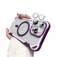 thumbnail image 1 of Dteck for iPhone 15 Pro Max Case with Camera Lens Protector (2 Packs), Compatible with MagSafe, Shockproof Military-Grade Protection Air-Guard Corners Magnetic Phone Case for iPhone 15 Pro Max,Purple, 1 of 1