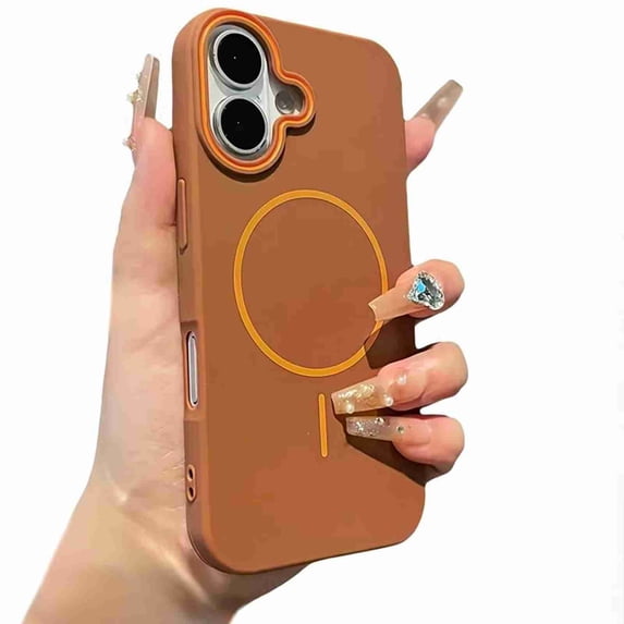 Dteck for iPhone 15 Pro Max Case,Compatible with MagSafe Accessory, Matte Ultra Thin Soft TPU Rubber Military Grade Drop Protection Slim Fit Shockproof Phone Case, Brown
