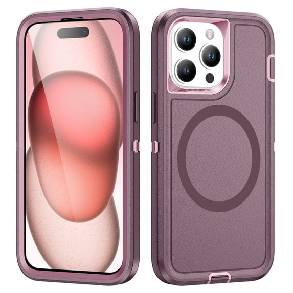 Dteck for iPhone 15 Pro Max Case, iPhone 15 Pro Max Magnetic Phone Case Compatible with MagSafe, Military Grade Drop Protection Heavy Duty Shockproof Phone Case for iPhone 15 Pro Max,Purple