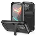 thumbnail image 1 of Dteck for iPhone 15 Pro Max Case,Outdoor Sports Military Heavy Duty Metal Cover Shockproof Dustproof Full Body Case with Built in Tempered Glass Screen Protector Hybrid Kickstand Cover, Black, 1 of 9