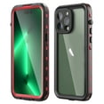 thumbnail image 1 of Dteck for iPhone 15 Pro Max Case Waterproof - Built in Screen Protector IP68 Underwater Military Dropproof Dustproof Shockproof Full Body Protective Transparent Phone Cover,Red, 1 of 8