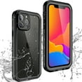 thumbnail image 1 of Dteck for iPhone 15 Pro Max Case Waterproof - Built in Screen Protector IP68 Underwater Military Dropproof Dustproof Shockproof Full Body Protective Transparent Phone Cover,Black, 1 of 9