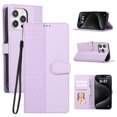 thumbnail image 1 of Dteck for iPhone 15 Pro Max Flip Wallet Case,Magnetic Leather Card Slots Pattern Case Shockproof TPU Kickstand Full Body Protection Cover with Wrist Strap for iPhone 15 Pro Max,Purple, 1 of 9