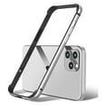 thumbnail image 1 of Dteck for iPhone 15 Pro Max Metal Bumper Case, Shockproof Metal Frame Armor with Soft Inner Bumper Frame Slim No Back Excellent Heat Dissipation Wireless Charging Raised Edge Protection,Silver, 1 of 8