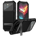 thumbnail image 1 of Dteck for iPhone 15 Pro Max Metal Case with Screen Protector Camera Protector Military Rugged Heavy Duty Shockproof Case with Stand Full Cover Tough Kickstand case for iPhone 15 Pro Max, black, 1 of 8