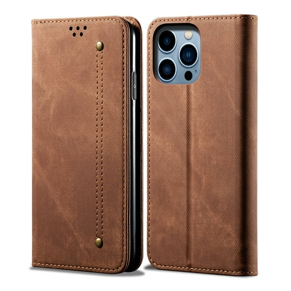 Dteck for iPhone 15 Pro Max Wallet Case with Card Holder and Phone Grip,Magnetic PU Leather Kickstand Protective Cover Credit Card Holder Men Women Compatible with iPhone 15 Pro Max 6.7",Brown