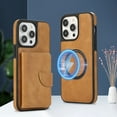 thumbnail image 1 of Dteck for iPhone 15 Pro Wallet Case, Compatible with MagSafe, 2 in 1 Magnetic Detachable PU Leather Card Pocket Wallet 15 Pro Phone Case for Women Men,Brown, 1 of 8