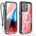 thumbnail image 1 of Dteck for iPhone 15 Pro Waterproof Case, Built-in 9H Tempered Glass Screen Protector [IP68 Underwater][Military Dropproof][Dustproof][Real 360] Full Body Shockproof Phone Case with Lanyard, Black, 1 of 10