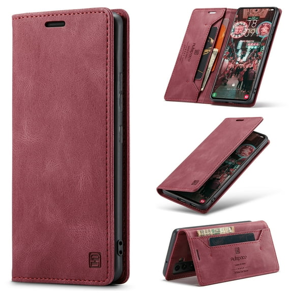 Dteck for iPhone 15 Wallet Case with RFID Blocking Credit Card Holder,PU Leather Folio Flip Kickstand Protective Shockproof Cover Women Men for iPhone 15 Phone Case,Red