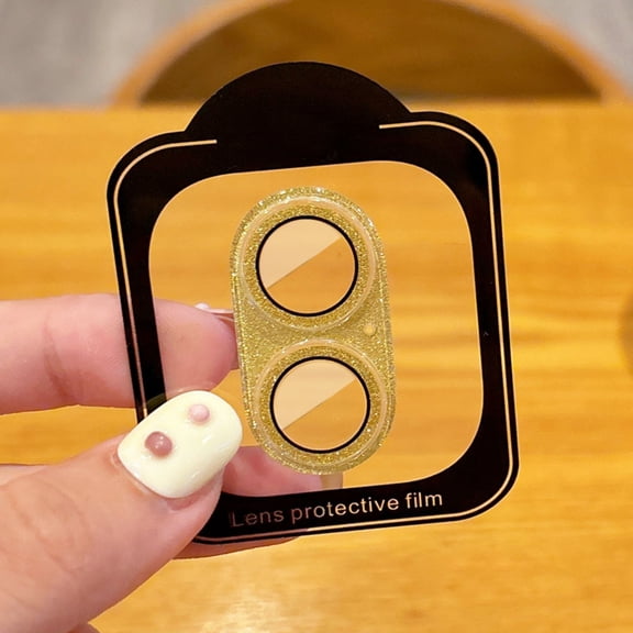 Dteck for iPhone 16 Bling Camera Lens Protector Tempered Glass Screen Protector, Bling Glitter Lens Protector Case Friendly Camera Cover for iPhone 16,Gold