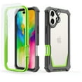 thumbnail image 1 of Dteck for iPhone 16 Case 6.1", Full Body Bumper Phone Case with Glass Screen Protector + Camera Lens Protector, Drop Proof iPhone 16 Cover, Gary Green, 1 of 6