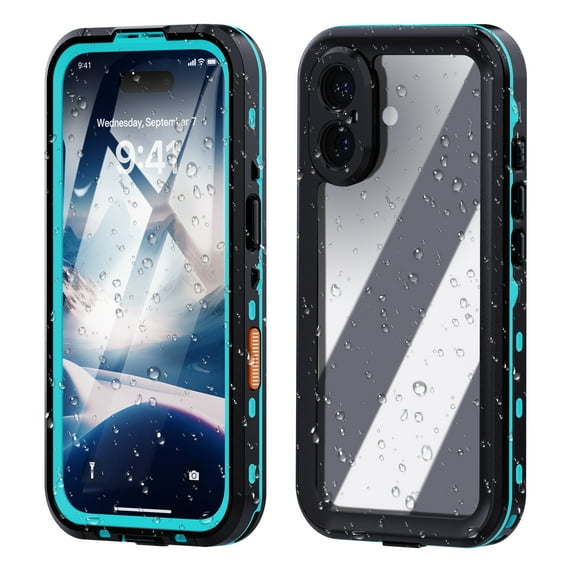 Dteck for iPhone 16 Case with Camera Control Button, Waterproof with Built-in Screen Protector Military Grade Shockproof Dustproof Full Body Protective Phone Case for iPhone 16,Blue