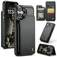 thumbnail image 1 of Dteck for iPhone 16 Case with Card Holder, PU Leather Wallet Case for Women Men with RFID Blocking Card Slot Magnetic Closure Shockproof Protective Phone Cover for iPhone 16,Black, 1 of 7