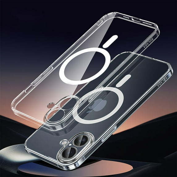 Dteck for iPhone 16 Case Compatible with MagSafe, Scratch-Resistant Hard PC Crystal Clear Phone Case with All-Inclusive Camera Lens Protector for iPhone 16,Clear