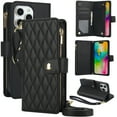 thumbnail image 1 of Dteck for iPhone 16 Case, Crossbody Shoulder Strap RFID Blocking Shockproof Magnetic Closure Flip Stand Card Slot Wallet Zipper Lanyard Phone Case Cover, Black, 1 of 11