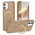 thumbnail image 1 of Dteck for iPhone 16 Case with Screen Protector, Compatible with MagSafe Shockproof Invisible Magnetic Ring Stand Military-Grade Heavy Duty Protection Phone Case, Desert Gold, 1 of 7