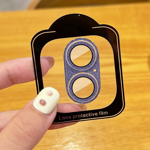 Dteck for iPhone 16 Plus Bling Camera Lens Protector Tempered Glass Screen Protector, Bling Glitter Lens Protector Case Friendly Camera Cover for iPhone 16 Plus,Blue