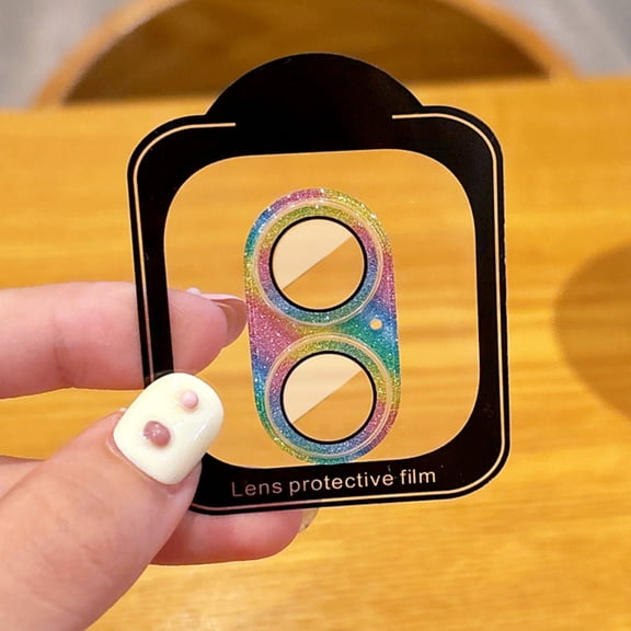 Dteck for iPhone 16 Plus Bling Camera Lens Protector Tempered Glass Screen Protector, Bling Glitter Lens Protector Case Friendly Camera Cover for iPhone 16 Plus,Colorful