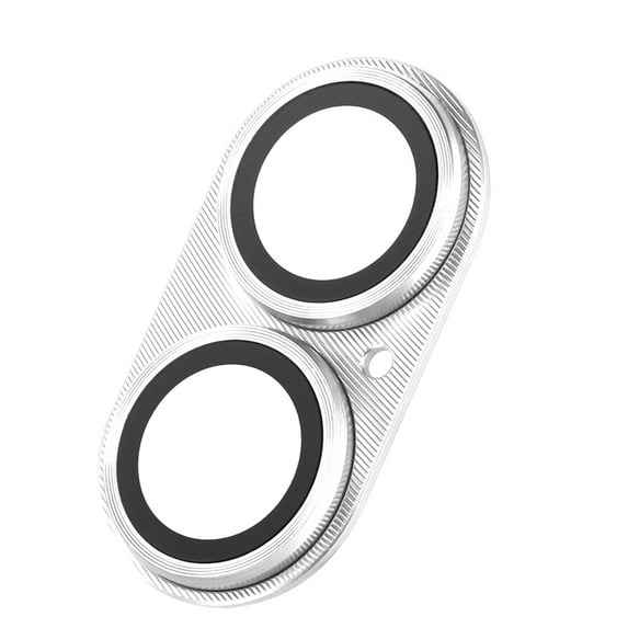 Dteck for iPhone 16 Plus Camera Lens Protector, Military Grade Shatterproof Strong Adsorption Metal Aluminum Alloy Tempered Glass Camera Screen Protector for iPhone 16 Plus,Silver
