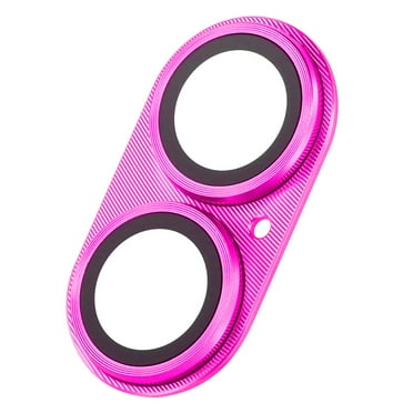 Dteck for iPhone 16 Plus Camera Lens Protector, Military Grade Shatterproof Strong Adsorption Metal Aluminum Alloy Tempered Glass Camera Screen Protector for iPhone 16 Plus,Pink