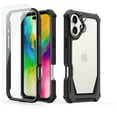 thumbnail image 1 of Dteck for iPhone 16 Plus Case 6.7", Full Body Bumper Phone Case with Glass Screen Protector + Camera Lens Protector, Drop Proof iPhone 16 Plus Cover, Black, 1 of 6