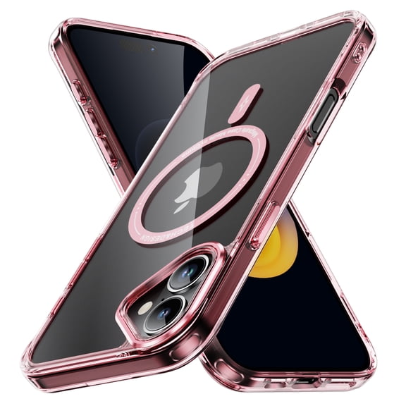 Dteck for iPhone 16 Plus Case, Compatible with MagSafe, Anti-Yellowing Military-Grade Protection Shockproof Slim Magnetic Phone Sleeve for iPhone 16 Plus,Pink