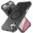 thumbnail image 1 of Dteck for iPhone 16 Plus Case,Compatible with MagSafe,Shockproof Military-Grade Protection,Air-Guard Corners,Anti-Yellowing Frosted Magnetic Phone Case for iPhone 16 Plus, Black, 1 of 6