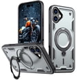 thumbnail image 1 of Dteck for iPhone 16 Plus Case, Magnetic for Car Holder Mount Holder 360 Degree Rotated Kickstand Ring Heavy Duty Protection Hard Rugged Protective Phone Cover, Gray, 1 of 6
