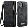 thumbnail image 1 of Dteck for iPhone 16 Plus Case Wallet with Card Holder & Detachable Magnetic Phone Case, Leather All-Round Protection Phone Case with Wrist Strap for Women/Men,Black, 1 of 8