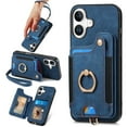 thumbnail image 1 of Dteck for iPhone 16 Plus Case Wallet with Card Holder,Ring Stand,RFID-Blocking PU Leather Protective Magnetic Flip Cover with Wrist Strap for iPhone 16 Plus 6.7",Blue, 1 of 10