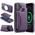thumbnail image 1 of Dteck for iPhone 16 Plus Magnetic Case with Detachable Wallet Card Holder, Compatible with MagSafe, RFID Blocking Credit Slots Kickstand Shockproof Phone Cover for Women Men,Purple, 1 of 6