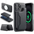 thumbnail image 1 of Dteck for iPhone 16 Plus Magnetic Case with Detachable Wallet Card Holder, Compatible with MagSafe, RFID Blocking Credit Slots Kickstand Shockproof Phone Cover for Women Men,Black, 1 of 6