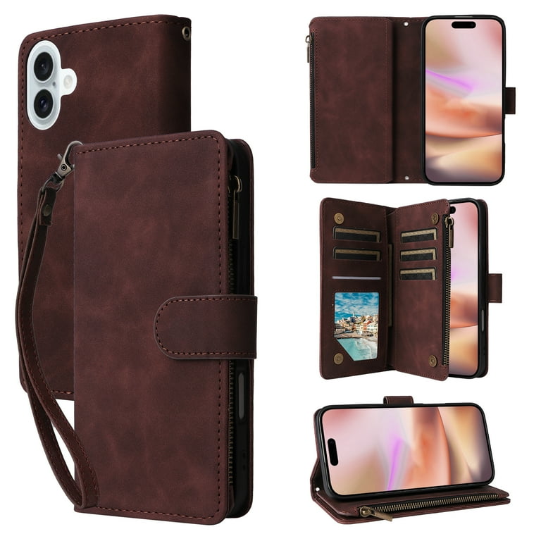 Dteck for iPhone 16 Plus Wallet Case, Crossbody Phone Purse with