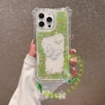 thumbnail image 1 of Dteck for iPhone 16 Pro Case with Bling Glitter Butterfly, Shockproof Front Bumper Protective Phone Cover with Bracelet Wrist Strap for Women Girls,Green, 1 of 10