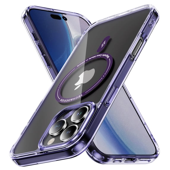 Dteck for iPhone 16 Pro Case, Compatible with MagSafe, Anti-Yellowing Military-Grade Protection Shockproof Slim Magnetic Phone Sleeve for iPhone 16 Pro,Purple